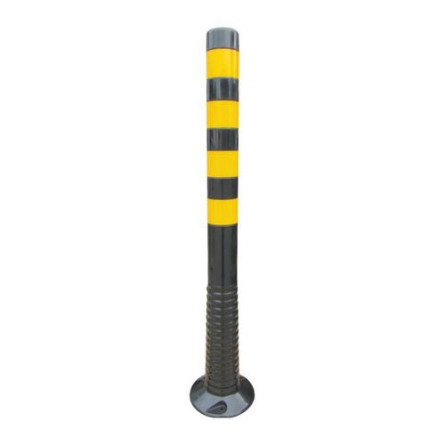 Brandsafe - Poteau de délimitation flexible Noir Jaune - Hauteur 1000mm - Base 80mm - Sécurité et Visibilité