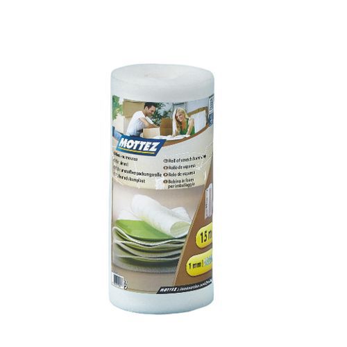 Mottez - Rouleau film mousse de protection - 33 cm x 15 m - Blanc - Idéal pour emballage et calage