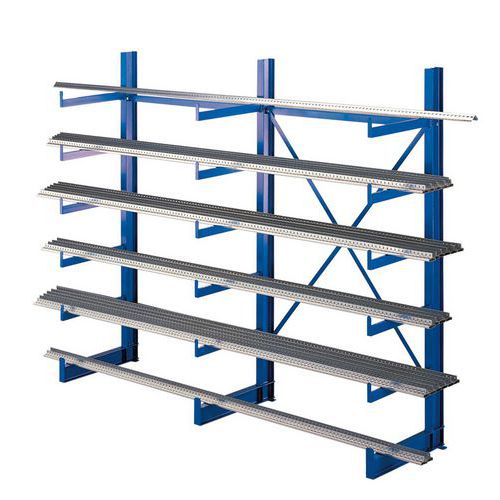Schulte - Rayonnage Cantilever Quick-Lang Départ Simple Face - 2000x2500x500mm - Acier Bleu Époxy - Charge 3600kg