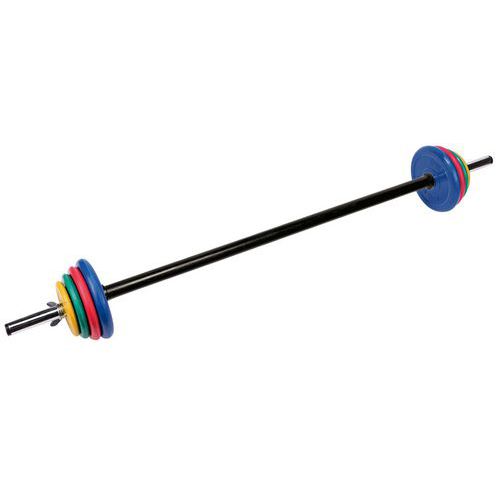 Casal Sport - Kit Musculation 14.5 kg Acier Gris - Barre et Disques - Entraînement Complet