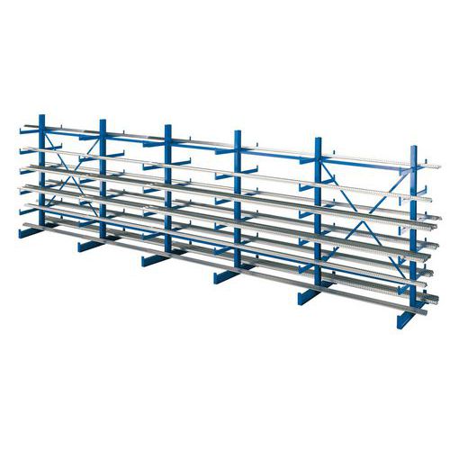 Schulte - Rayonnage Cantilever Quick-Lang Départ Double Face - 2000x6250x1000mm - Acier Bleu Époxy - Charge 14400kg