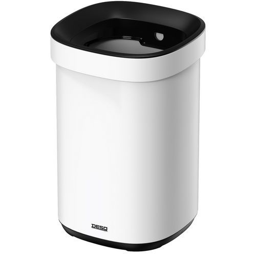 Desq - Poubelle 20L Acier Blanc Satiné - Bureau - Carré 26.6cm - Capacité Moyenne