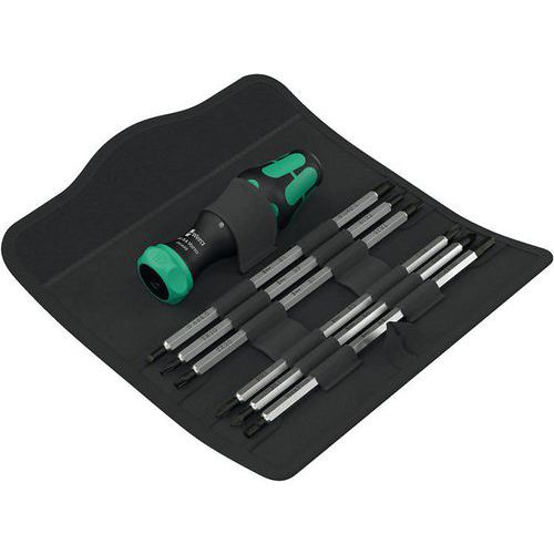 Wera - Cliquet-Tournevis porte-embout Kraftform Vario RA SB SiS - 7 pièces - Outillage à main professionnel