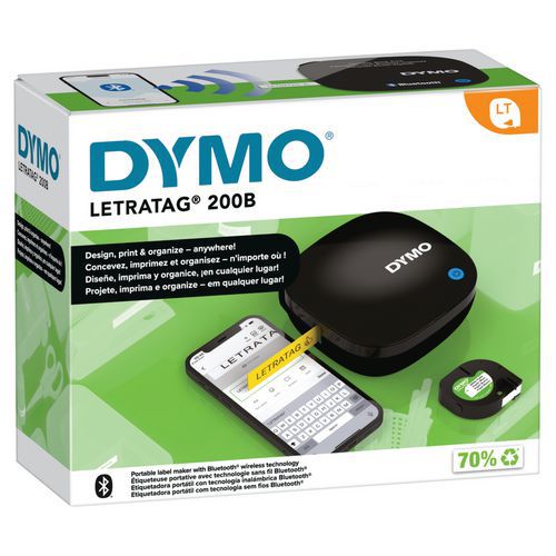 Dymo - Étiqueteuse Letratag LT 200B Bluetooth Noir - Clavier Azerty - Idéale pour le télétravail
