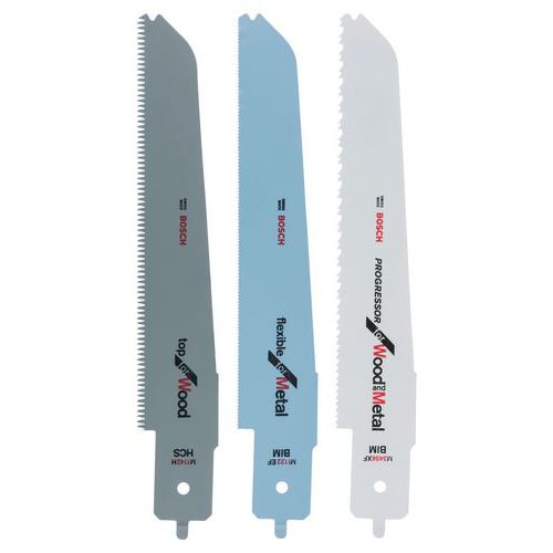 Bosch 1 Kit De 3 Lames De Scie Égoîne Pour Bois Et Métal - Bosch