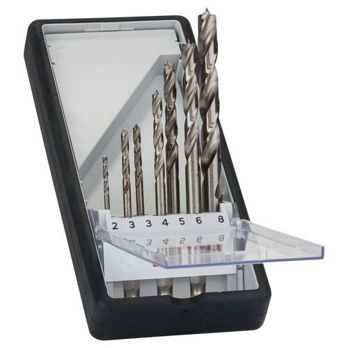 Coffret 7 Mèches Queue Six Pans Diamètres 2-3-3-4-5-6-8mm