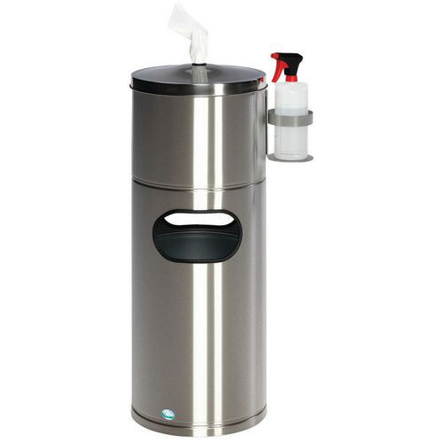 Station Désinfection Avec Porte-bouteille Inox