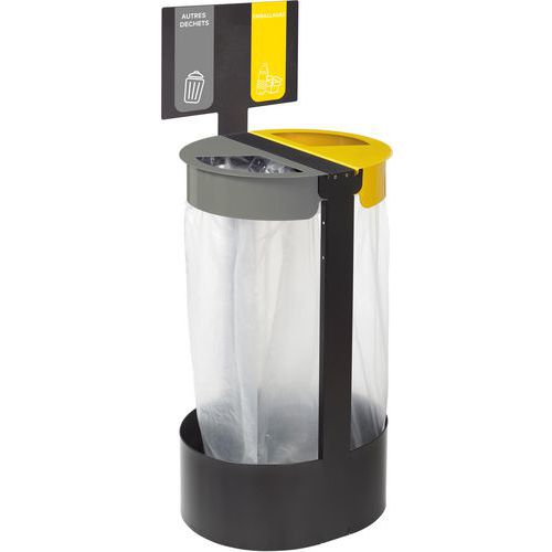 Rossignol Pro - Support sac sur pied Citwin Premium - 2x75L - Métal Gris/Jaune - Grande capacité