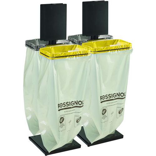 Rossignol Pro - Support sac sur poteau Rollec - 4x110L - Métal Gris/Jaune - Intérieur/Extérieur - Grande Capacité