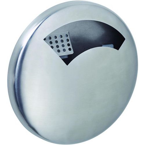 Rossignol Pro - Cendrier Mural Inox Disco - 0,5L Gris Clair - Décrochable Extérieur