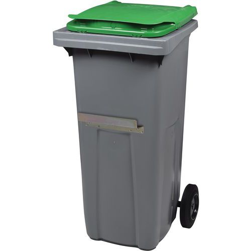 Poubelle Barre Ventrale 2 Roues Korok - 240l - Gris-vert
