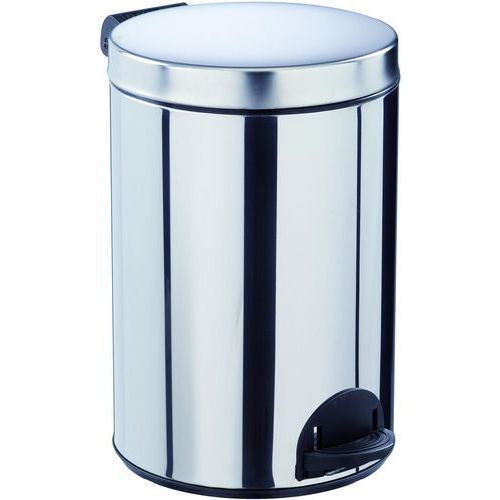 Rossignol Pro - Poubelle Inox Sanelia à Pédale 14L Gris Clair - Design Moderne et Pratique