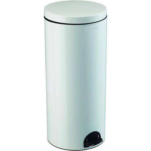 Rossignol Pro - Poubelle d'intérieur Sanelia à pédale - 30L Blanc - Métal Acier - Ouverture Facile