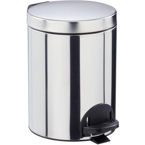 Rossignol Pro - Poubelle Inox Sanelia à Pédale - 5L Gris Clair - Design Moderne et Pratique