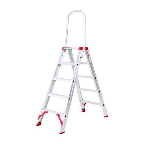 Escabeau Double / 2 X 5 Marches Garde-corps Fixe