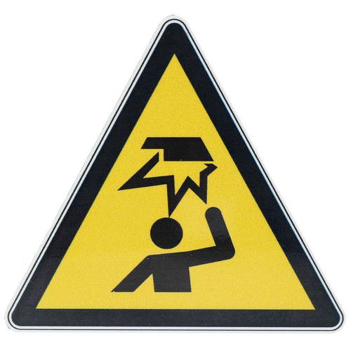 Manutan Expert - Panneau Danger Obstacle en Hauteur - Aluminium Triangle 12 cm - Rigide ISO 7010