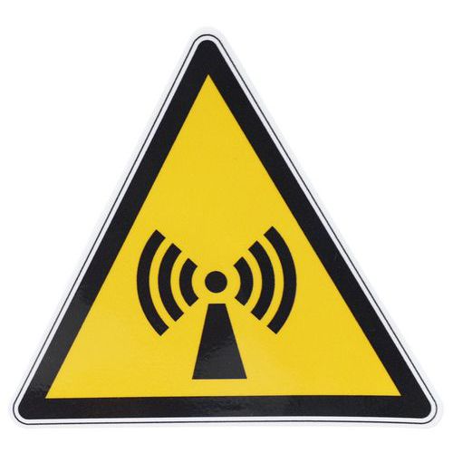 Manutan Expert - Panneau Danger Radiations Non Ionisantes Adhésif Triangle 10cm ISO 7010