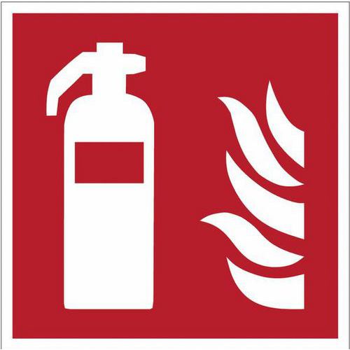 Ergomat - Adhésif Marquage Sol Incendie F001 - Vinyle Triangle ø40.5cm - Lot de 2 - Norme ISO 7010