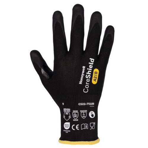 Honeywell - Gants de protection anti-coupure B CoreShield 3.0 - Taille 10 - Nitrile Paume - Compatible Écran Tactile- Lot de 10 paires