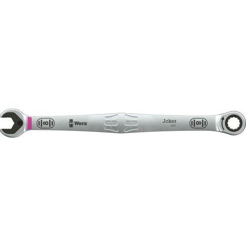 Wera - Clé mixte à cliquet Joker 6007 - 8 x 180 mm - Chromée réversible