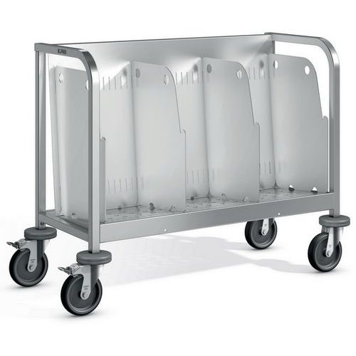 Chariot à Assiettes Roues Acier Galvanisé - 984x456x750mm