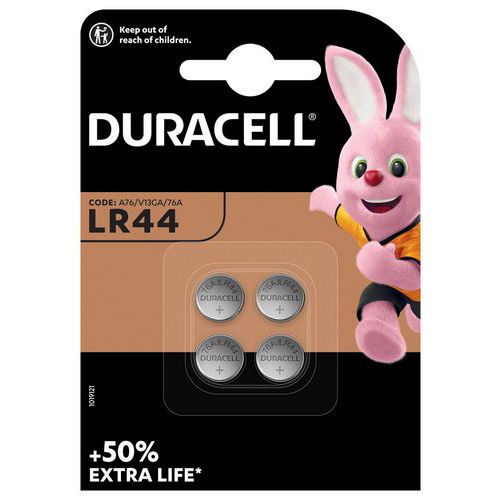 Duracell - 4 Pile bouton Alcaline LR44 - Pack de 4 - Duracell