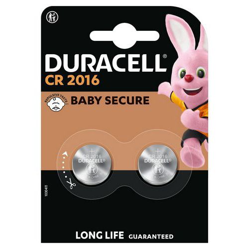 Duracell - 2 Piles Bouton Lithium CR2016 - Pack de 2 - Longue Durée et Fiabilité