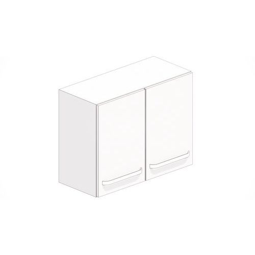Meuble mural blanc 2 portes battantes 830mm - 2 tablettes - Charge 40kg - Livré monté