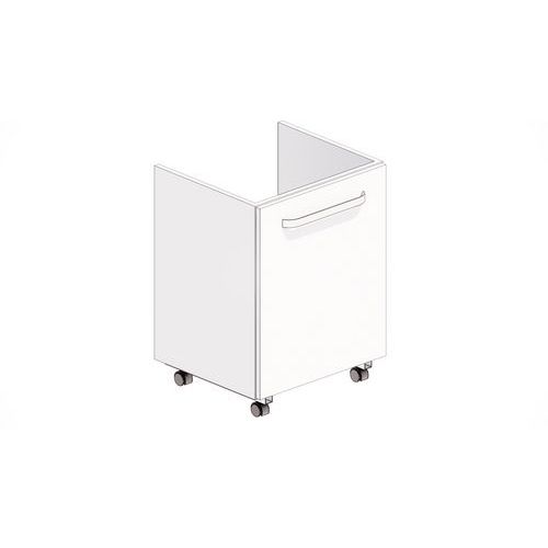 Meuble sous cuve blanc 1 porte ouverture gauche - 720x535x470mm - Charge 40kg - Livré monté