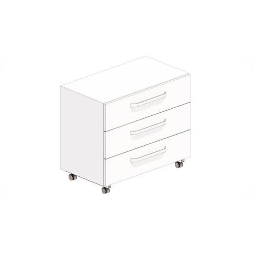 Meuble sous-paillasse 3 tiroirs Blanc 835mm - Charge 40kg - Livré monté - Garantie 2 ans