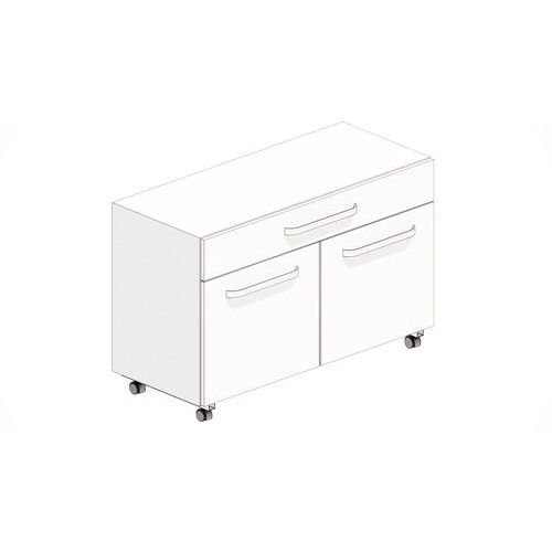 Meuble sous-paillasse 2 portes 1 tiroir Blanc - 112x47x72 cm - Livré monté - Charge 40kg