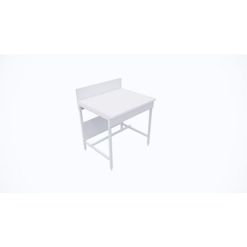 Paillasse Sèche Dosseret Simple - En Grès Étiré - 750x600mm