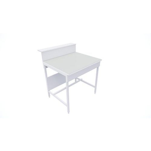 Paillasse sèche dosseret tablette - Verre émaillé blanc - 1050x900mm - Hauteur 900mm - Garantie 2 ans