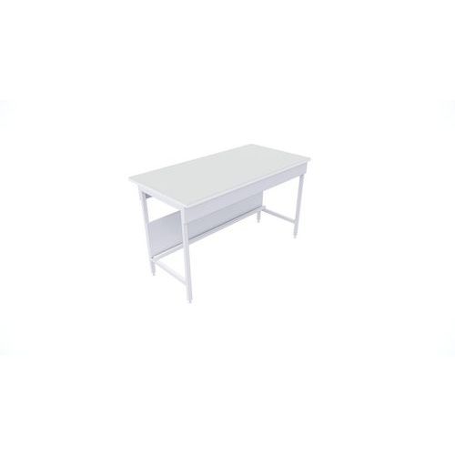 Paillasse sèche nue avec pied - Verre émaillé - 600x1800 mm - Blanc - Hauteur 900 mm - Garantie 2 ans