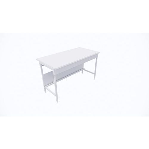 Paillasse sèche nue avec pied mélaminé - 750x1800 mm - Plan de travail blanc - Hauteur 900 mm - Garantie 2 ans