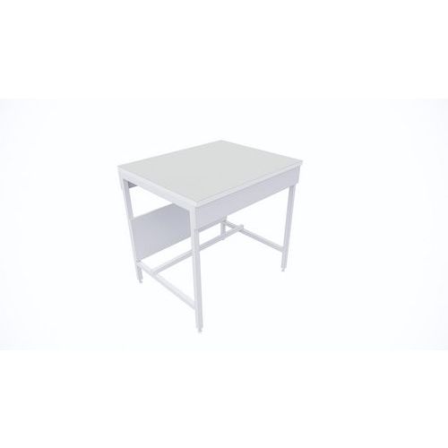 Paillasse sèche nue en verre émaillé - 900x600 mm - Blanc - Plan de travail résistant - Idéal laboratoire