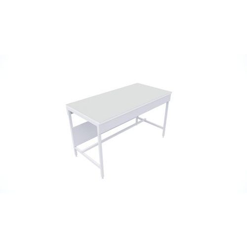 Paillasse sèche nue en verre émaillé - 900x1500 mm - Blanc - Plan de travail résistant et facile à nettoyer