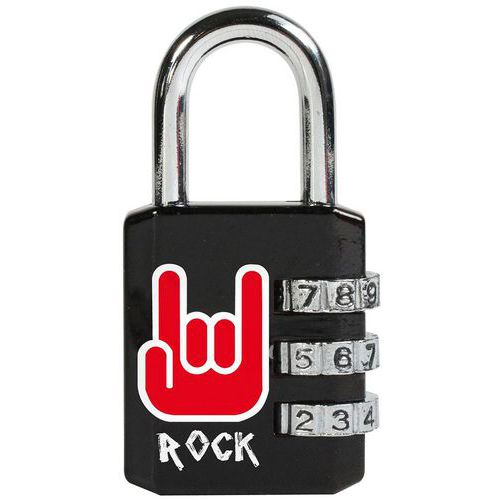 Lot de 4 - Cadenas À Combinaison Programmable Motif Rock
