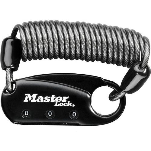 Master Lock - Cadenas à combinaison pour sac à dos - Anse 3 mm - Sécurité programmable