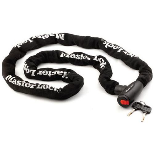 Master Lock - Chaîne antivol avec serrure intégrée - 10mm x 2000mm - 4 clés - Sécurité renforcée