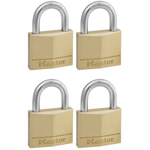 Master Lock - Cadenas à clé laiton massif 25mm - 4 clés incluses - Anse 7mm - Sécurité fiable