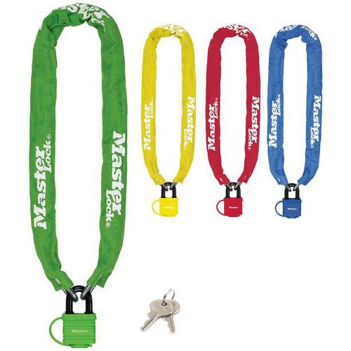 Chaîne Antivol Avec Gaîne Nylon Et Cadenas À Clé-multicolor