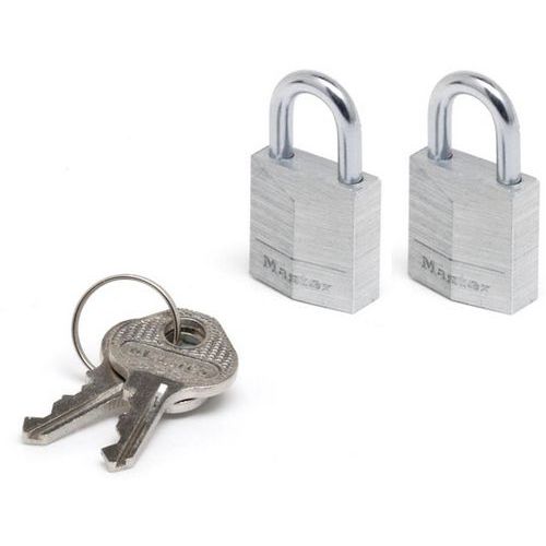 Master Lock - Cadenas à clé aluminium 20mm - 2 clés incluses - Anse 3mm - Durable et léger