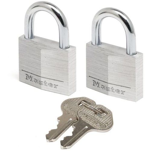 Master Lock - Cadenas à clé aluminium 9130EURT - Gris 29mm - 2 clés incluses - Anse 5mm - Garantie à vie