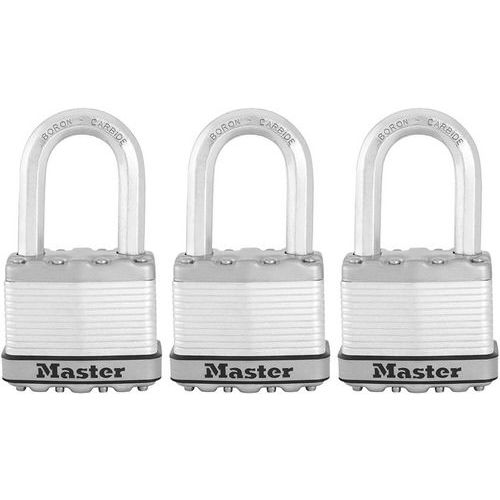 Master Lock - Cadenas à clé Excell M5EURT en acier - 44mm - 4 clés incluses - Haute sécurité