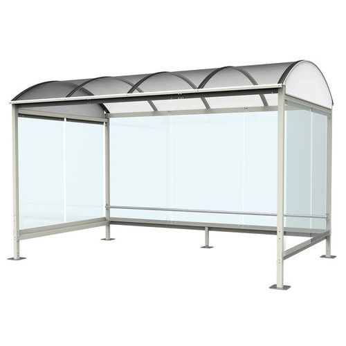 Abri Plus - Abri vélos Combrailles vitré 3 côtés 4,12x2,43 m blanc - Métal, Polycarbonate - 10 ans garantie
