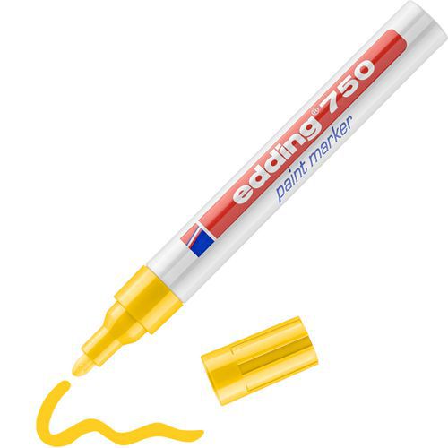 Edding - Marqueur Peinture E750 Jaune - Pointe 2-4 mm - Résistant Haute Température