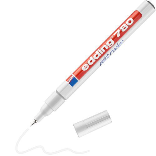 Edding - Marqueur Peinture 780 Blanc Pointe Extra-Fine 1 mm - Marquage Industriel Durable