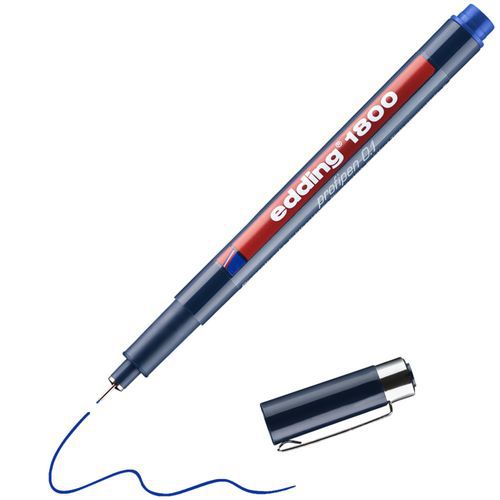Lot de 10 - Feutre Fin Edding 1800 Bleu