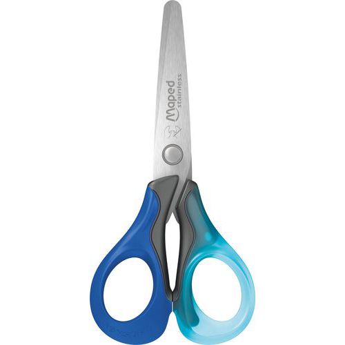 Maped - Ciseaux 13 cm pour gauchers Sensoft - Lames en acier - Ergonomiques et sans COV